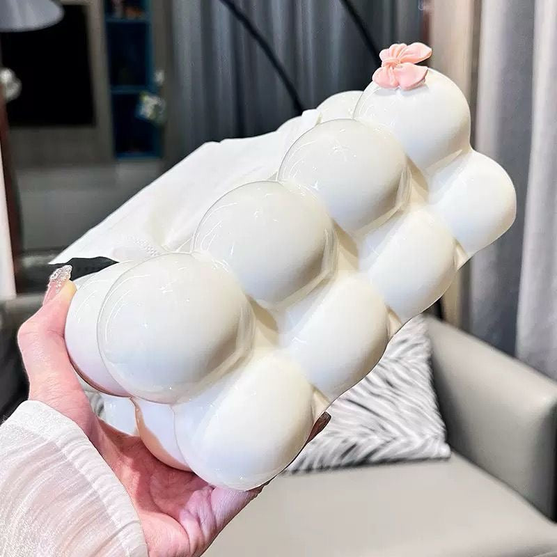 Bubble Shape Tissue Box Holder, Non Slip Ceramic Tissue Box Cover, Desktop Tissue Organizer Bubble Shape Tissue Box Holder, Non Slip Ceramic Tissue Box Cover, Desktop Tissue Organizer